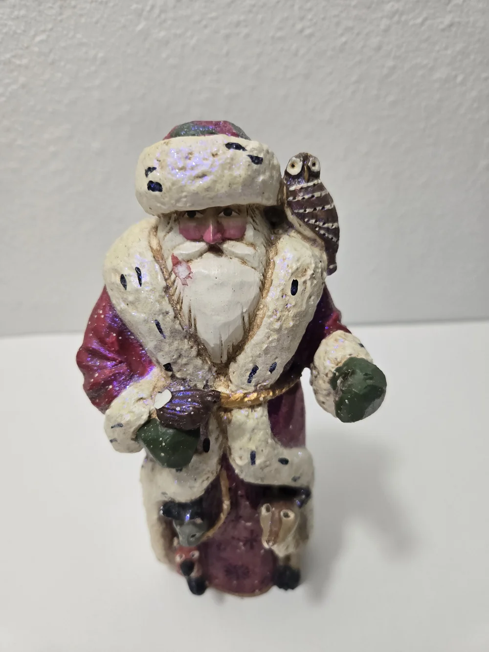 Vintage Pam Schifferl resin folk art Santa Figurine